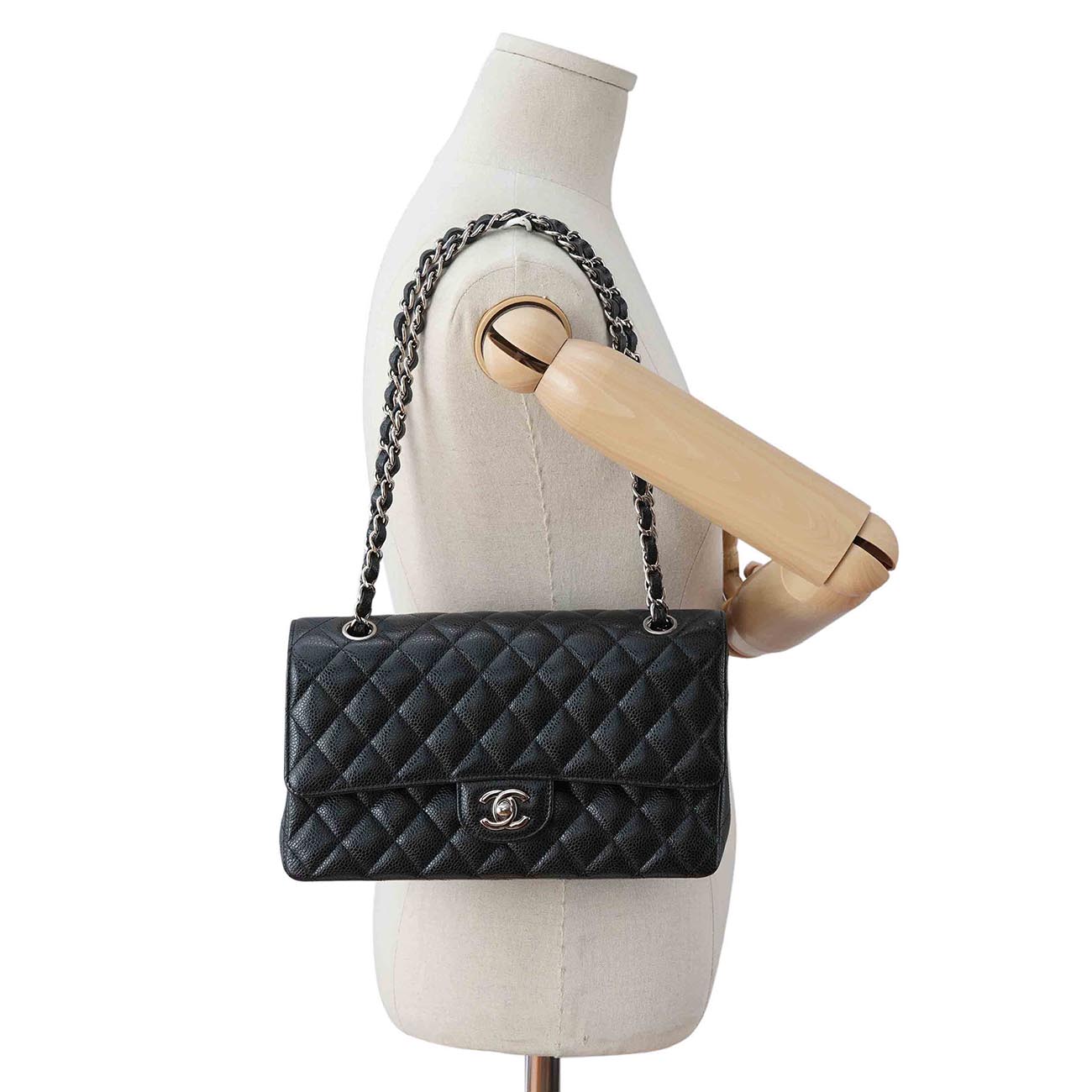CHANEL(USED)샤넬 A01112 캐비어 클래식 미듐 플랩백